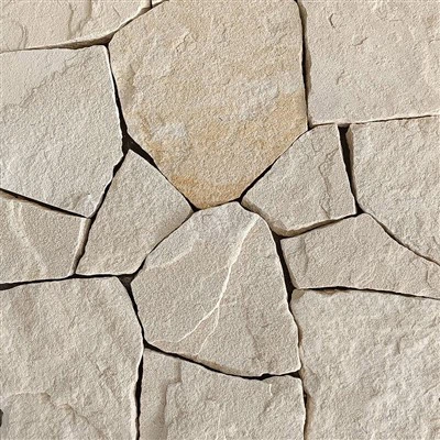Wòch Natirèl Mi Revêtement Fòm iregilye Blan Sandstone JRSR-064